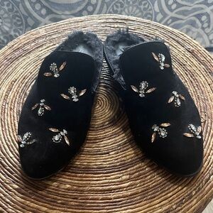 Call It Spring Black Embellished Mules With Sparkling Bees 9